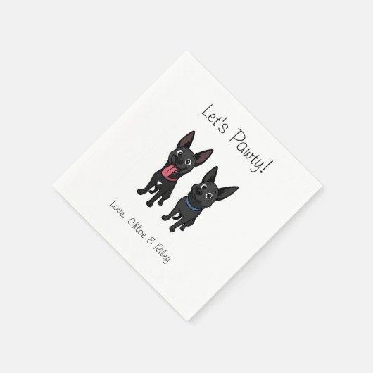 Cartoon Pet cocktail servet (Hoek)