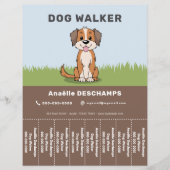 Cartoon - Pet & Dog Walker Scheur Off Strips Flyer (Voorkant)
