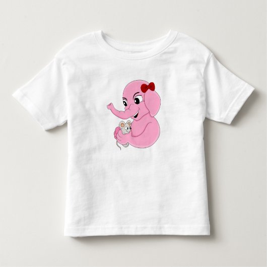 Cartoon peuter-t-shirt met jute olifant kinder shirts (Voorkant)
