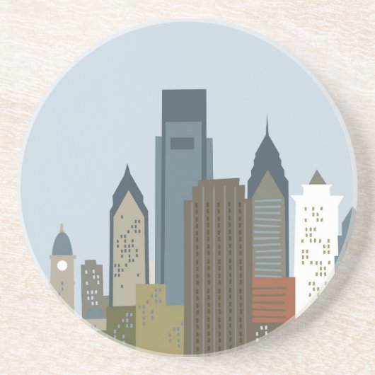 Cartoon Philadelphia Zandsteen Onderzetter (Voorkant)