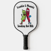 Cartoon Pickle en Pepper Pickleball Team Hot Dill Paddle (Voorkant)