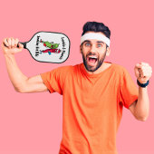 Cartoon Pickle en Pepper Pickleball Team Hot Dill Pickleball Paddle