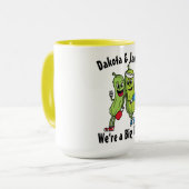 Cartoon Pickle Pair Pickleball Team Big Dill Mok (Voorkant links)