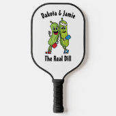 Cartoon Pickle Pair Pickleball Team Real Dill Pick Paddle (Voorkant)