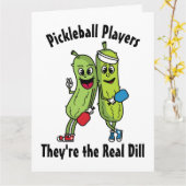 Cartoon Pickles Pickleball Spelers Pickleball Team Kaart (Gele Bloem)