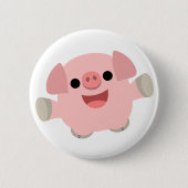 Cartoon Pig Button Badge (Voorkant)