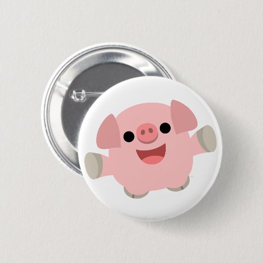 Cartoon Pig Button Badge (Voorkant /achterkant)