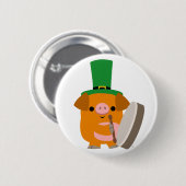 Cartoon Pig die Bodhran speelt:) Button Badge (Voorkant /achterkant)