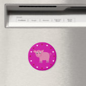Cartoon Pig & Hearts  Roze Charity Magneet (Insitu (Vaatwasser))