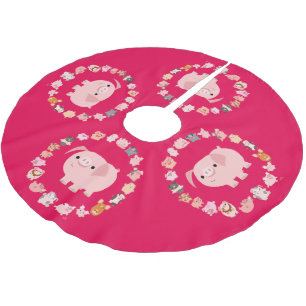 Cartoon Pig Mandala Kerstboom Rok