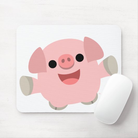 Cartoon Pig mousepad Muismat (Met muis)
