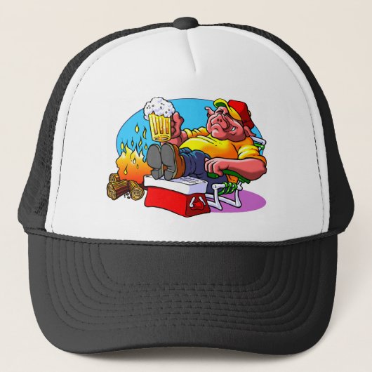 Cartoon Pig Roast Trucker Pet (Voorkant)
