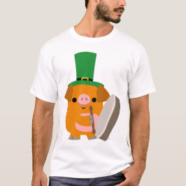 Cartoon Pig speelt Bodhran :) kinderen T-shirt