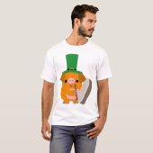 Cartoon Pig speelt Bodhran :) kinderen T-shirt (Voorkant volledig)