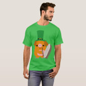 Cartoon Pig speelt Bodhran :) St Patty T shirt (Voorkant volledig)