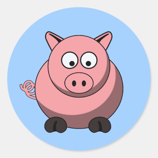 Cartoon Pig Sticker (Voorkant)