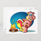 Cartoon Piglet Briefkaart (Voorkant / Achterkant)