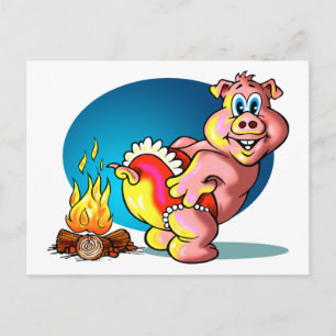 Cartoon Piglet Briefkaart
