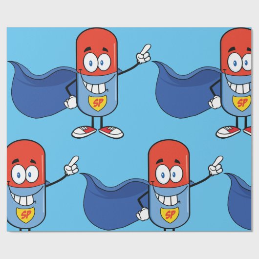 Cartoon Pill Capsule Cadeaupapier (Vlak)