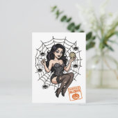 Cartoon Pin-Up Spider - Halloween goedgekeurd Briefkaart (Staand voorkant)