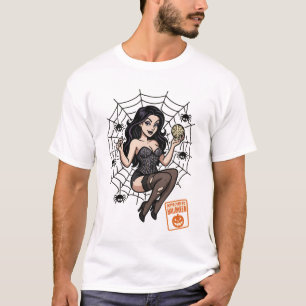 Cartoon Pin-Up Spider - Halloween goedgekeurd T-shirt