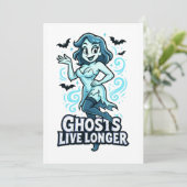 Cartoon Pin-Up Spook – Spoken Leven Langer Kaart (Staand voorkant)