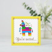 Cartoon Pinata Birthday Uitnodiging (Staand voorkant)