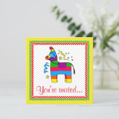 Cartoon Pinata verjaardagsuitnodiging Kaart (Staand voorkant)