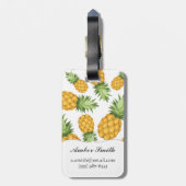 Cartoon Pineappelpatroon Bagagelabel (Achterkant verticaal)