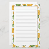 Cartoon Pineappelpatroon Briefpapier (Voorkant / Achterkant)