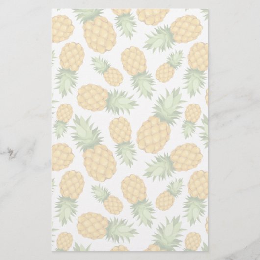 Cartoon Pineappelpatroon Briefpapier (Voorkant)