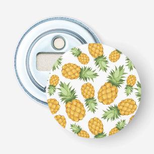 Cartoon Pineappelpatroon Button Flesopener
