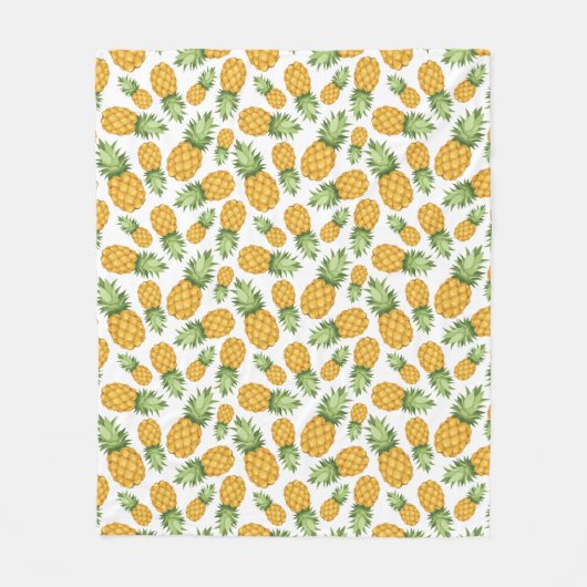 Cartoon Pineappelpatroon Fleece Deken (Voorkant)