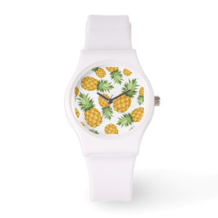 Cartoon Pineappelpatroon Horloge