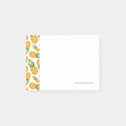 Cartoon Pineappelpatroon Post-it® Notes (Voorkant)