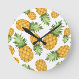 Cartoon Pineappelpatroon Ronde Klok
