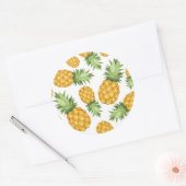 Cartoon Pineappelpatroon Ronde Sticker (Envelop)