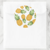 Cartoon Pineappelpatroon Ronde Sticker (Tas)