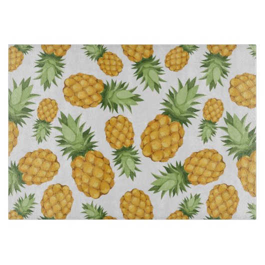 Cartoon Pineappelpatroon Snijplank (Voorkant)