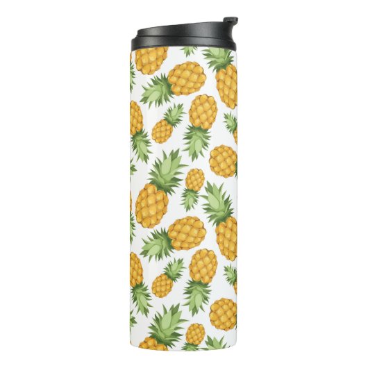 Cartoon Pineappelpatroon Thermosbeker (Gedraaid links)