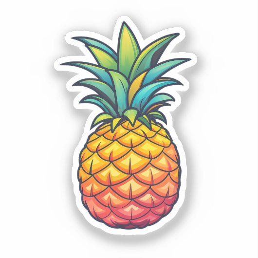 Cartoon pineapple sticker (Voorkant)