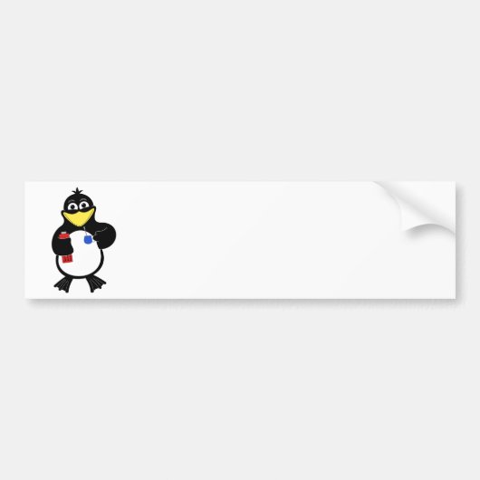 Cartoon pinguïn bumpersticker (Voorkant)