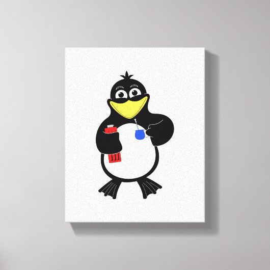 Cartoon pinguïn canvas afdruk (Voorkant)