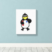Cartoon pinguïn canvas afdruk (Insitu (Houten vloer))