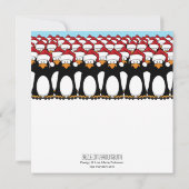 Cartoon Pinguin Crowd Festive Party - Uitnodiginge Kaart (Achterkant)