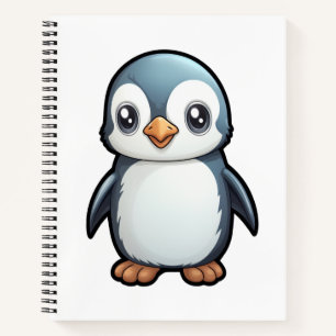 Cartoon pinguïn illustratie notitieboek