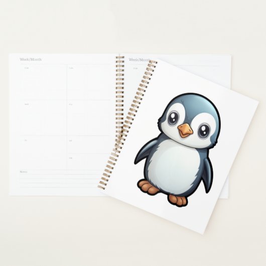Cartoon pinguïn illustratie planner (Display)