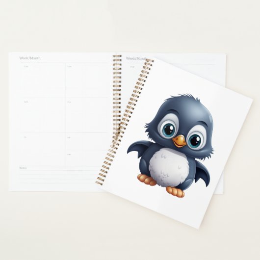 Cartoon pinguïn illustratie planner (Display)