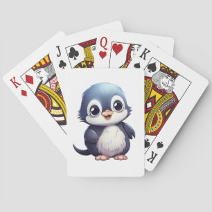 Cartoon pinguïn illustratie pokerkaarten