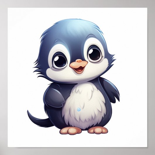 Cartoon pinguïn illustratie poster (Voorkant)